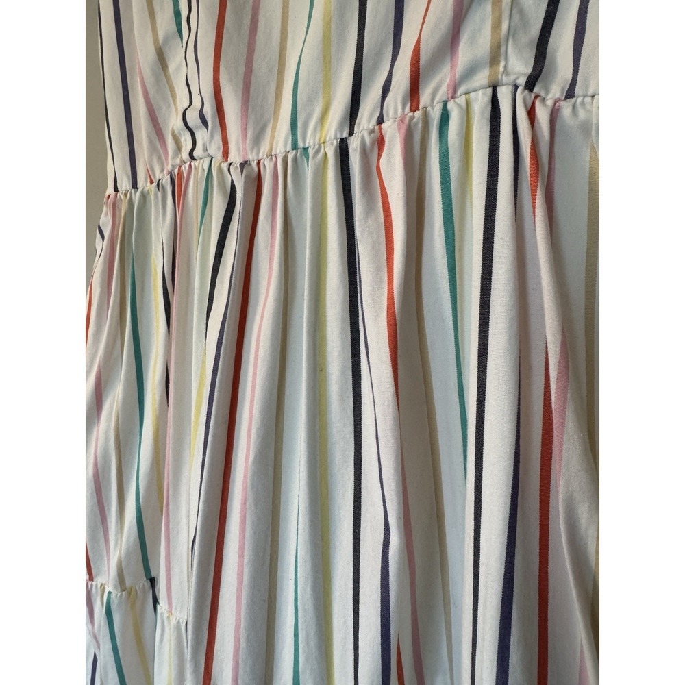J Crew Candy Striped Full Length Fit & Flare Sundress With Pockets S/M - Picture 2 of 12